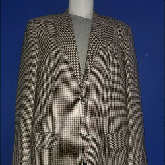Tasso Elba Men's Wool & Cashmere Multicolor Houndstooth Sport Coat Size 42 Long - Picture 2 of 8
